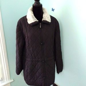 WOMENS DRESS BARN QUILTED CAR COAT SZ 14/16
